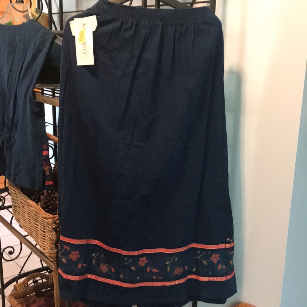 Vintage NWT denim long skirt and vest